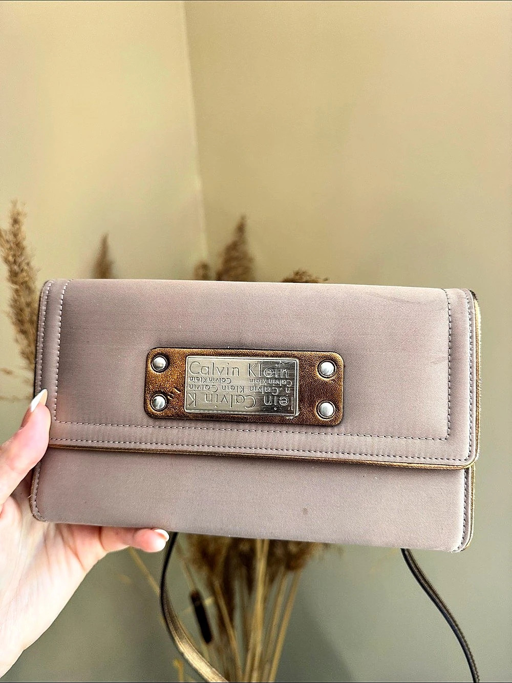 Calvin Klein Clutch Wristlet Crossbody in Pink